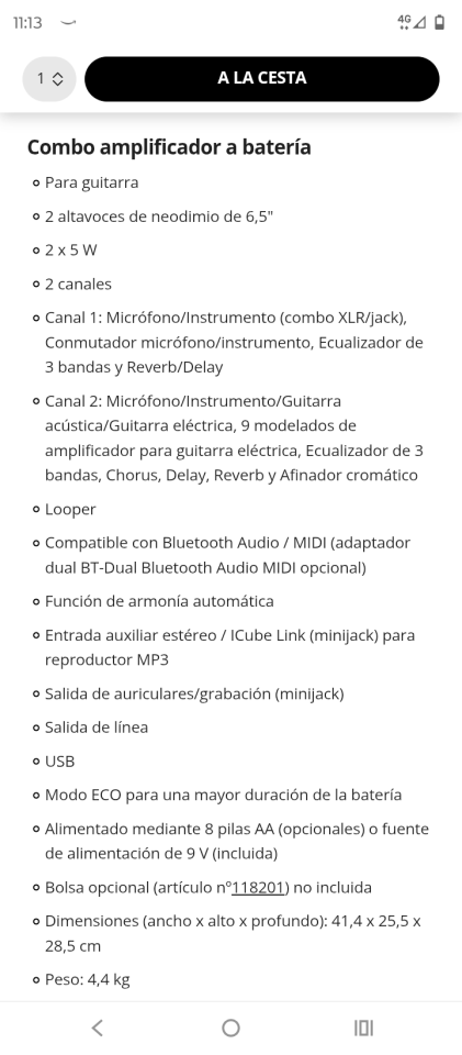 Amplificador Roland Street Cube II de segunda mano · Foto 5 de 5 · Illes Balears · 200 €
