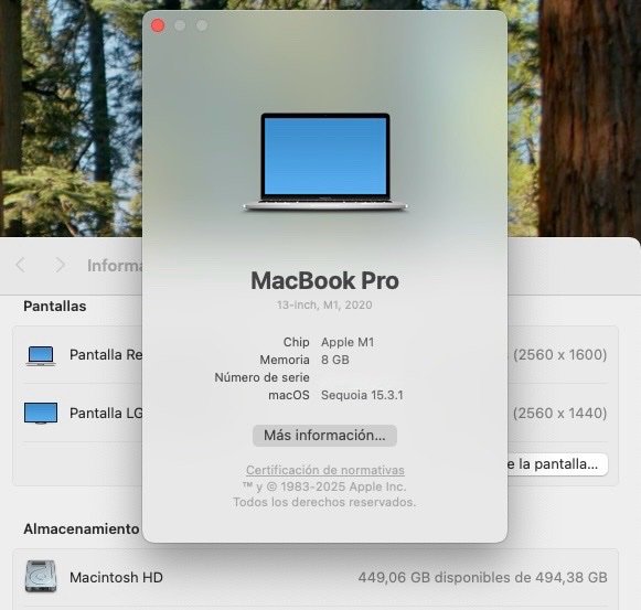 MacBook Pro M1 2020 500GB (pantalla a reparar)