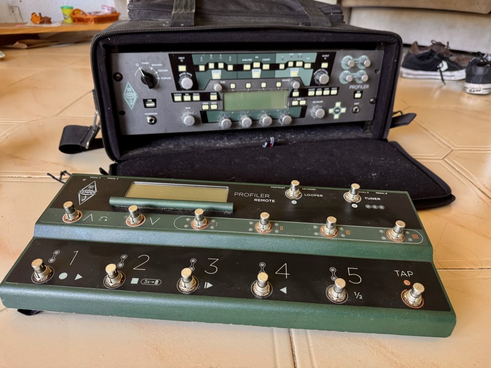 Kemper rack (sin previo), remote, Mision, flightcase y profiles de pago