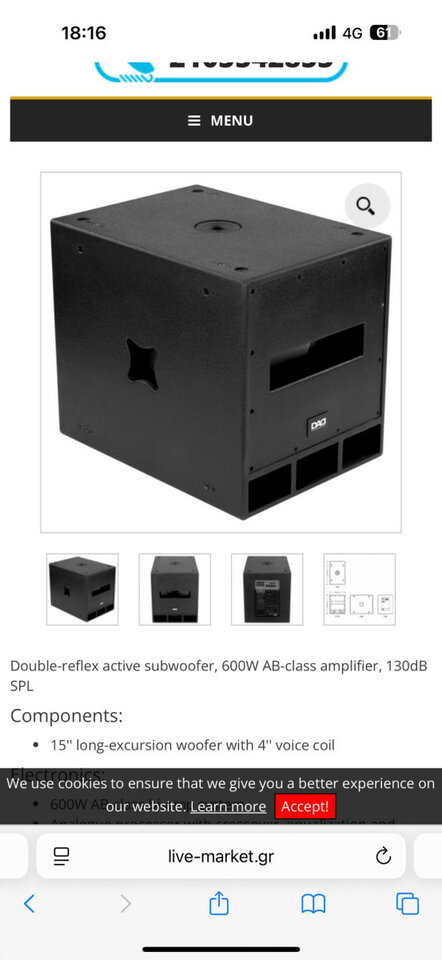 Subgraves autoamplificados 15"