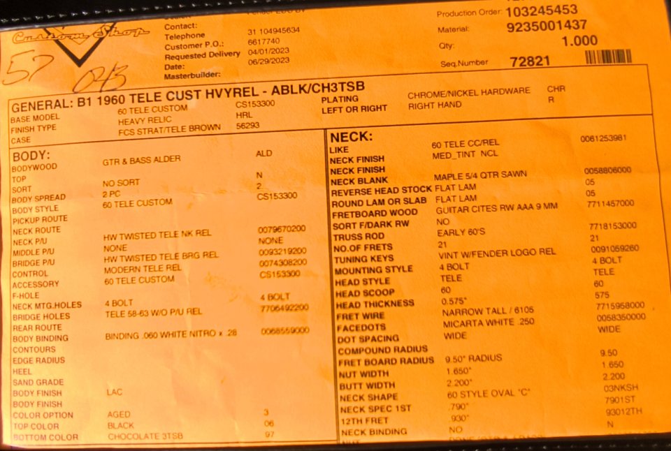 Fender Custom 60's telecaster heavy relic ¡COMO NUEVA!