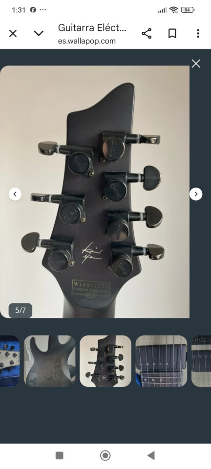 Guitarra eléctrica Schecter de 7 cuerda modelo KM 7. MK 1. Keith Merrow