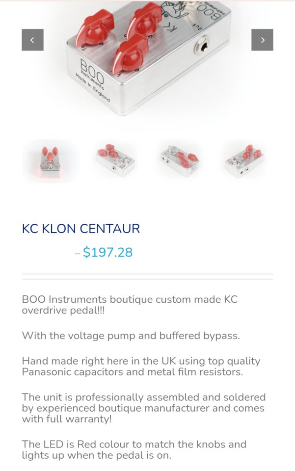 Pedal Guitarra BOO KC / clon del Klon Centaur de segunda mano · Foto 8 de 8 · Araba · 89 €