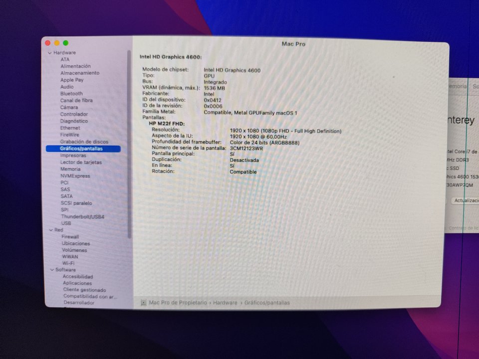 Hakintosh con macOS Monterey y Windows 11 Pro. ideal para diseño, audio y estabilidad. de segunda mano · Foto 7 de 9 · Cádiz · 180 €