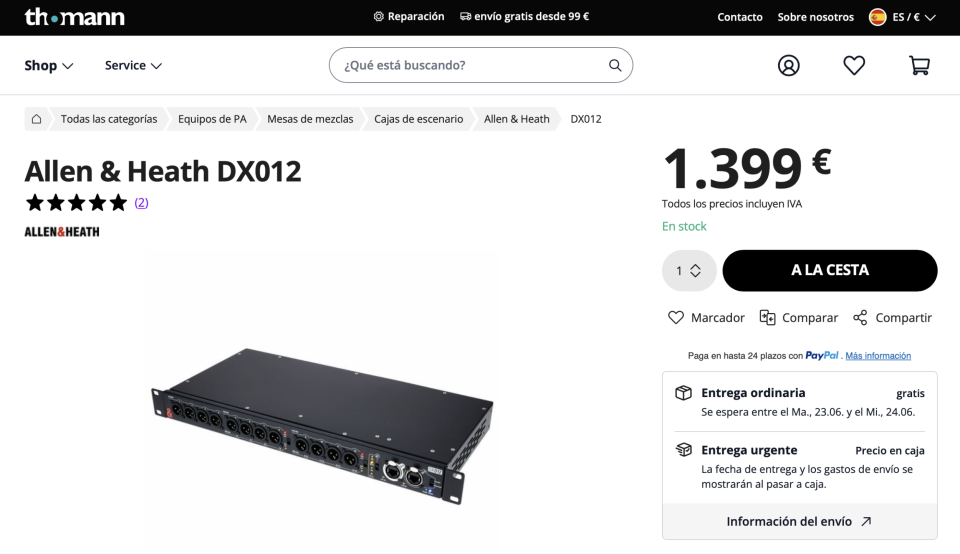 Allen Heath DX012 de segunda mano · Foto 3 de 3 · Madrid · 775 €