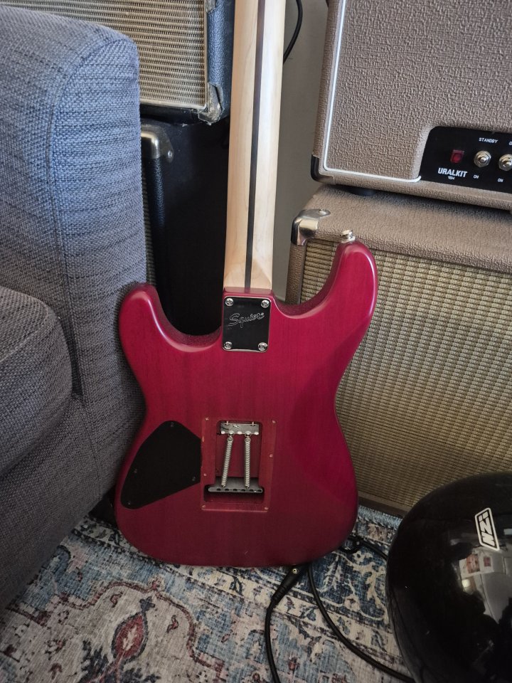 Squier Satin Trans Fat Strat HH