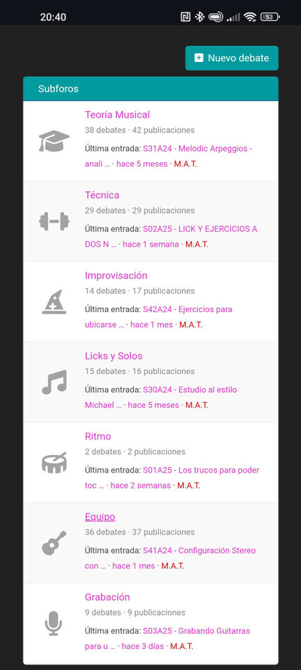 Comunidad Guitarrera "MAT Guitar Troop" Videolecciones, Retos, y WhatsApp