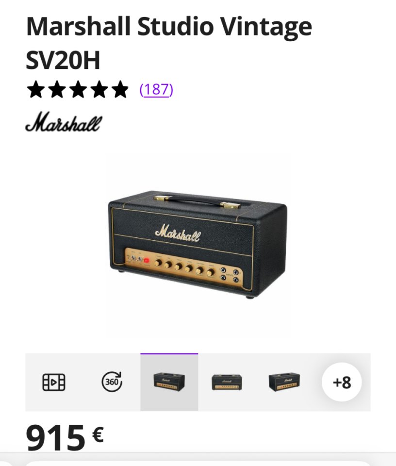 Marshall plexi sv 20 de segunda mano · Madrid · 770 €