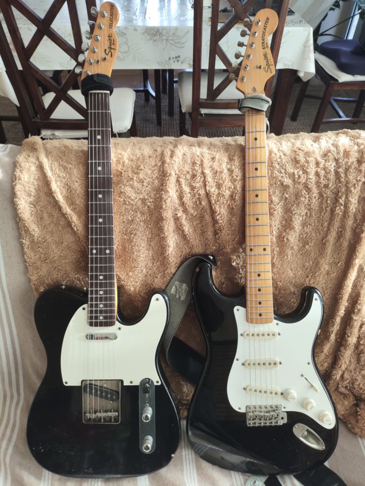 2 squier jv telecaster y stratocaster 83