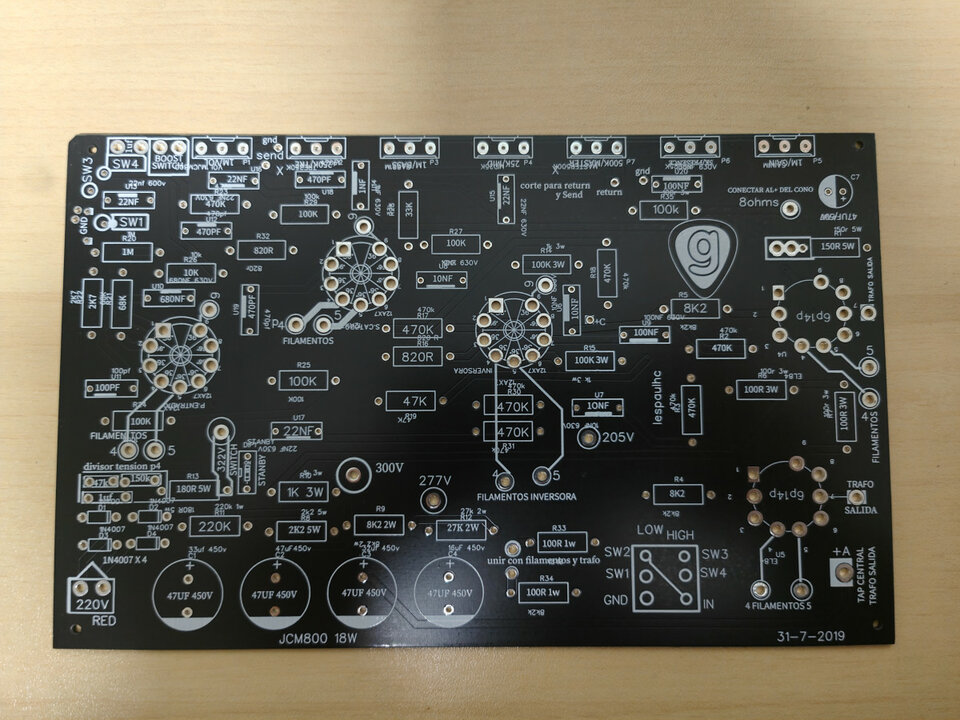 PCB para Clon JCM800 18W (Proyecto del Foro)
