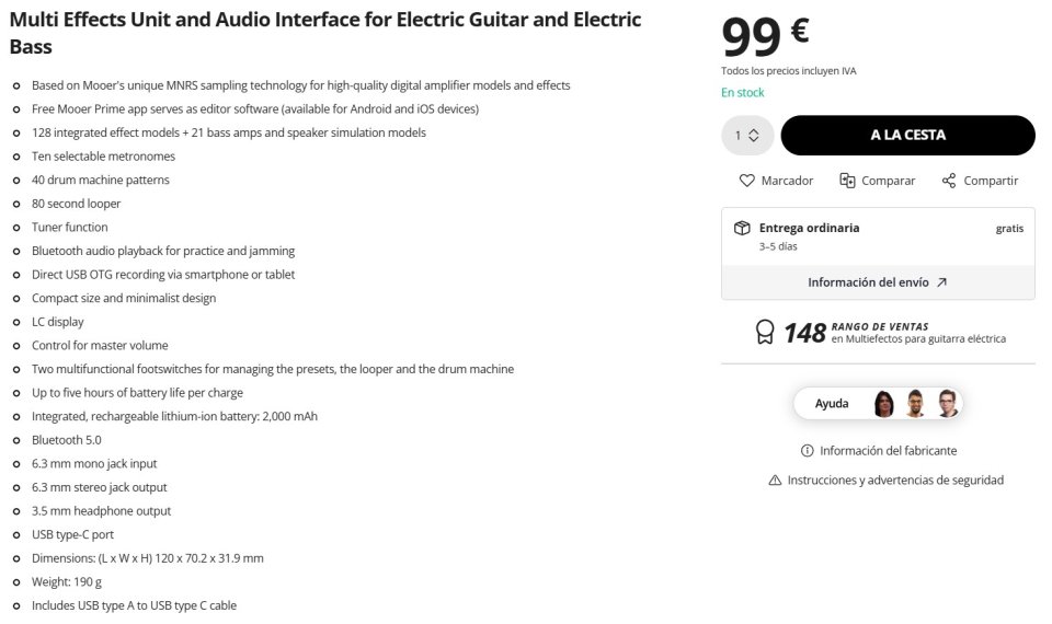 Mooer M1 multiefectos