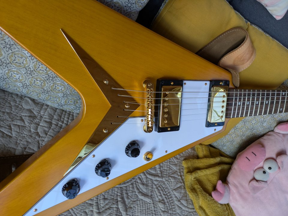 Epiphone IGC 1958 Korina Flying V, Aged Natural de segunda mano · Foto 2 de 9 · Madrid · 870 €