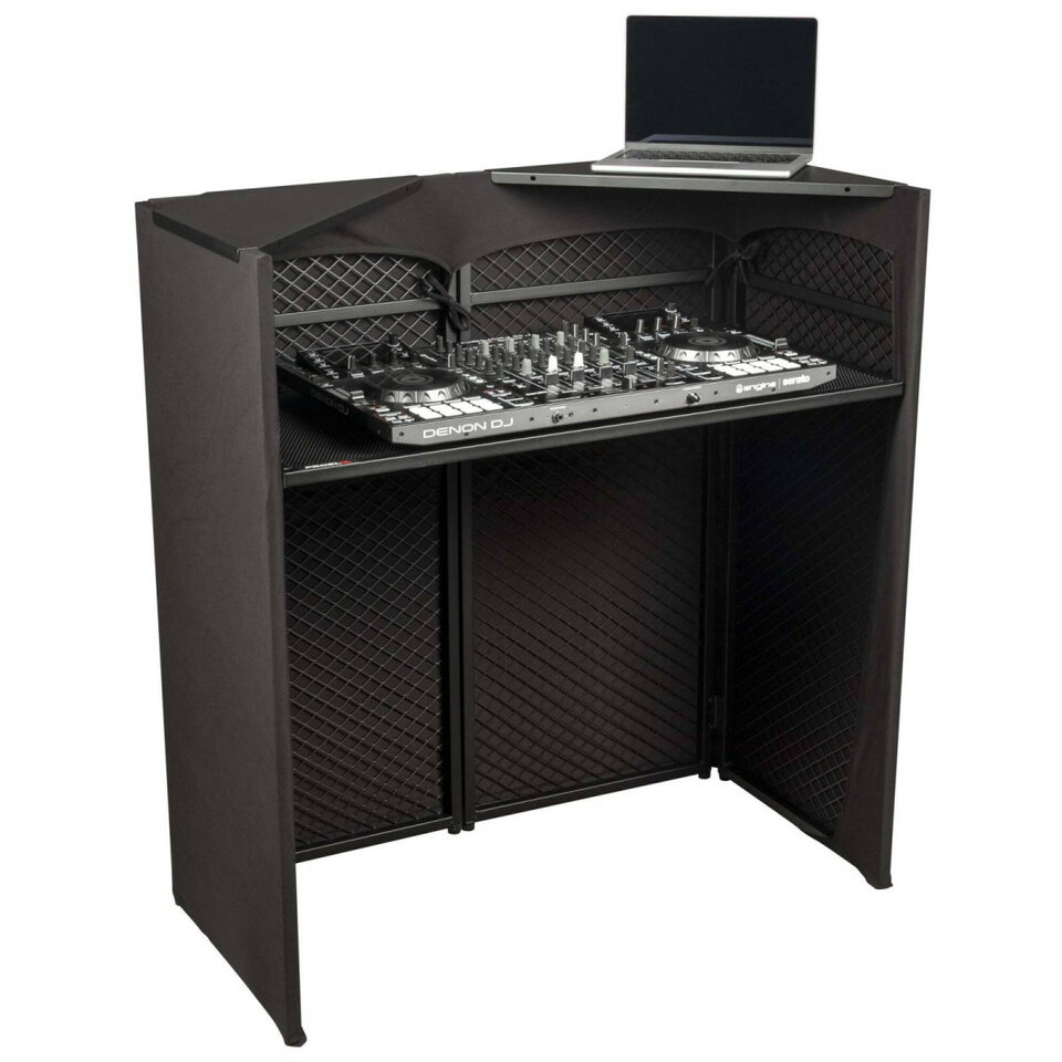 Mesa DJ transportable metalica con accesorios