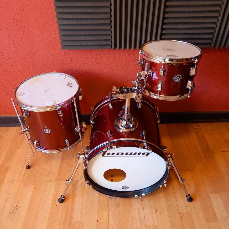 Batería LUDWIG Breakbeats 16" 10" 13" Red Sparkle