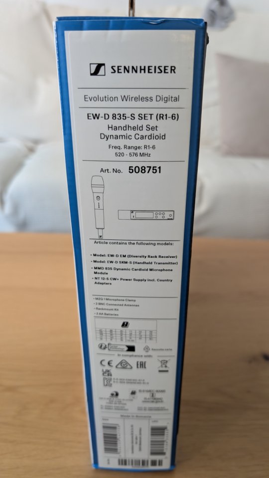 Microfono inalambrico Sennheiser EW-D 835-S R1-6 de segunda mano · Foto 6 de 6 · Albacete · 480 €