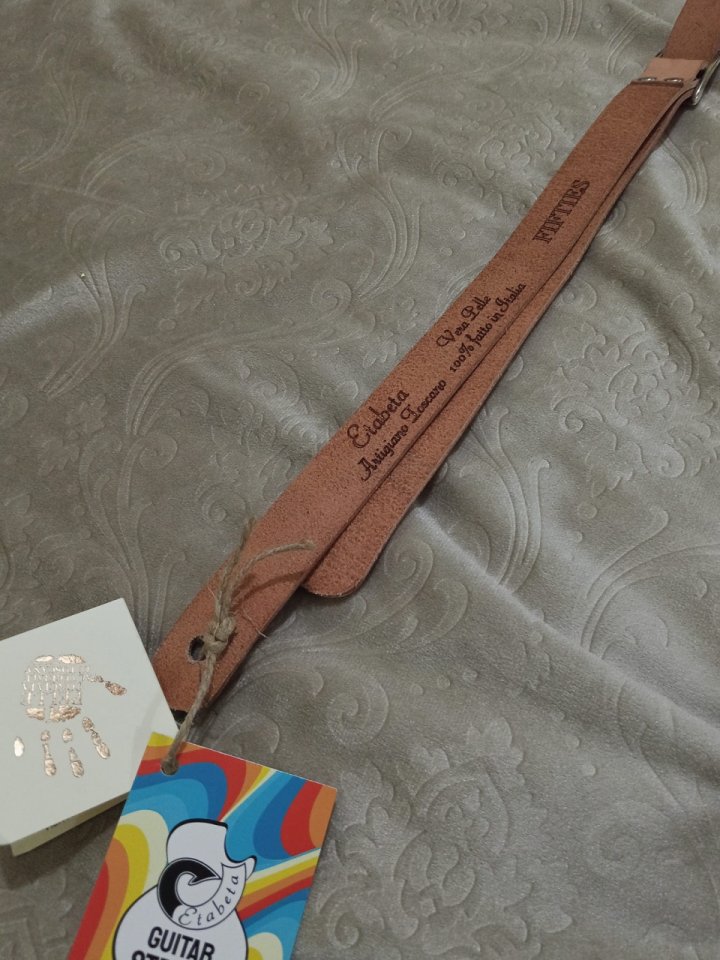 Correa de cuero artesanal Etabeta  50's Natural. Nueva, con etiquetas