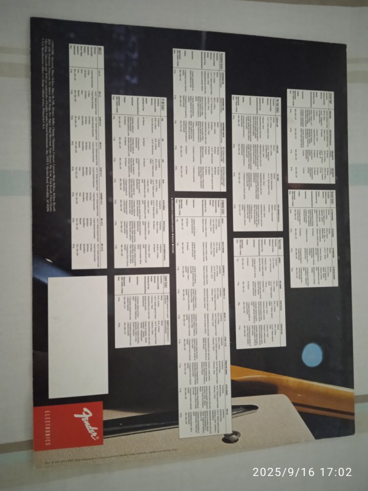 Catálogo Fender Guitar Amplifiers de 1993