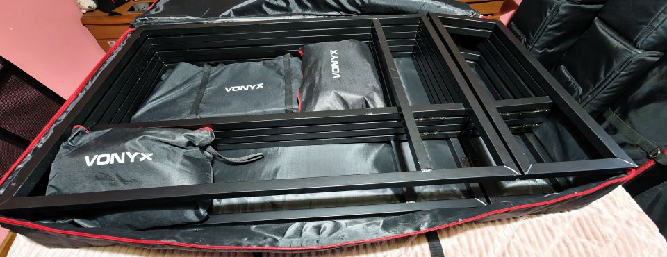 Cabina DJ plegable aluminio Vonyx DB5 Pro + bandejas Vonix DBC2