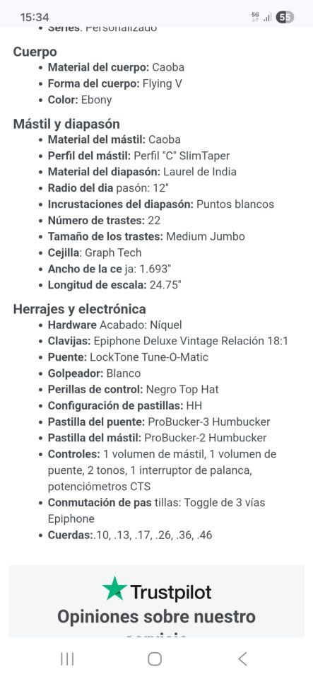 Epiphone 1958 Flying V Inspired by Gibson mejorada