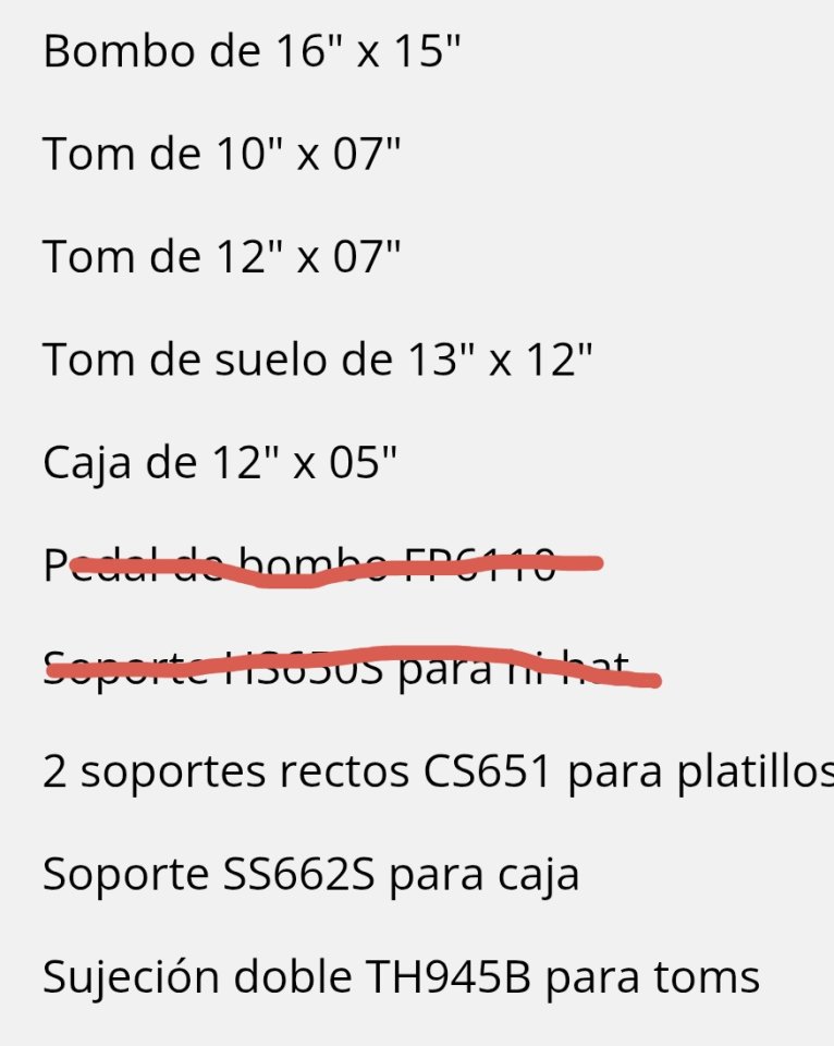 Batería Yamaha junior kit Manu Catche