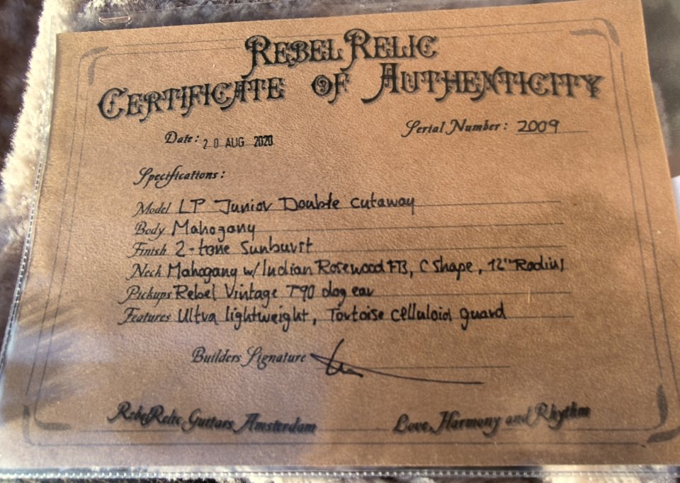 ¡REBAJÓN! Rebelrelic Les Paul Jr. Relic 2020 PVP 2500€ ¡2.6 KG.!