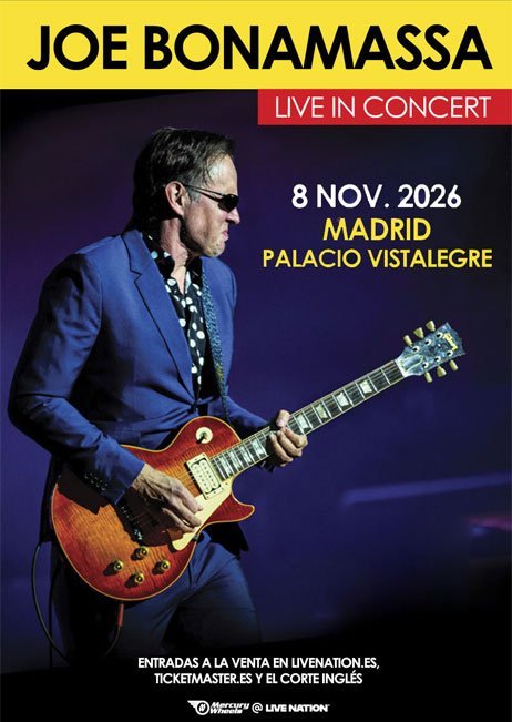 Entrada en 4a fila para Joe Bonamassa en Madrid de segunda mano · Almería · 1 €