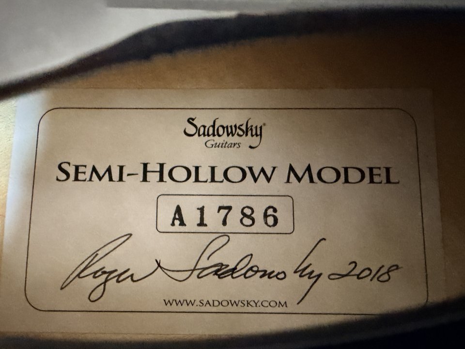 Sadowsky Semi Hollow de segunda mano · Foto 9 de 10 · Valencia · 4000 €