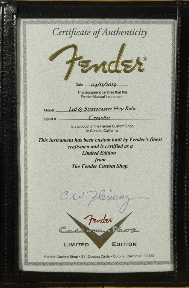 Fender Stratocaster Custom Shop Limited 63' Heavy Relic in Shell Pink - 2019