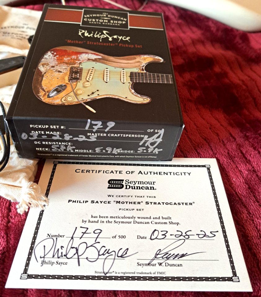 Seymour duncan,  Philip Sayce, Mother, strat set, limited edition