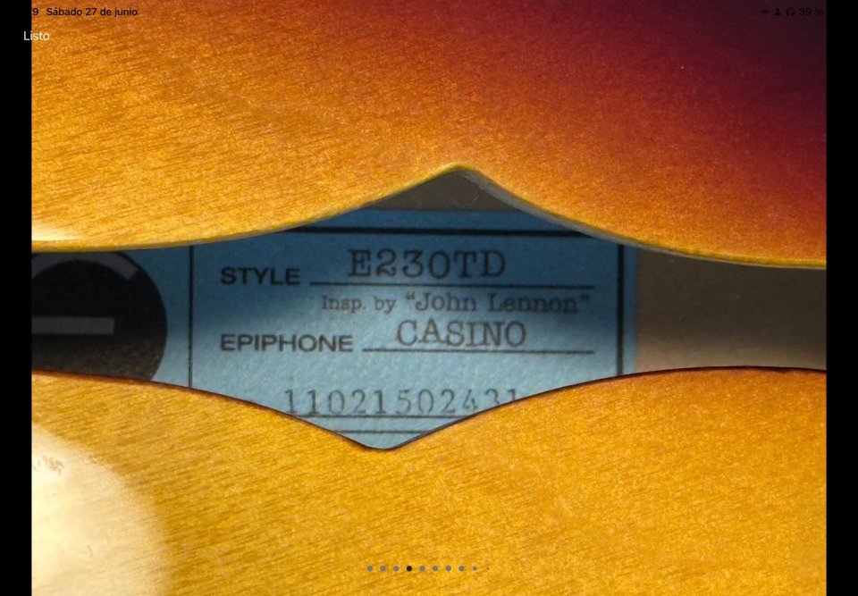 Epiphone Casino Inspired by John Lennon de segunda mano · Foto 7 de 7 · Valencia · 1195 €