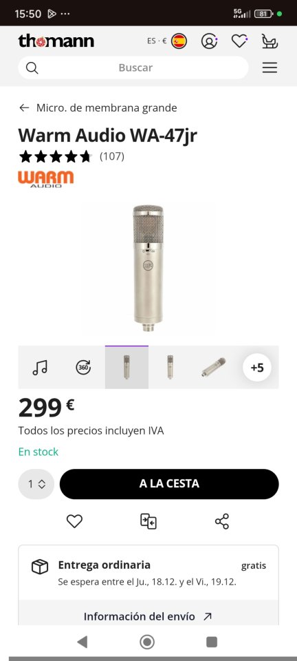 Micrófono warm audio wa-47jr impecable