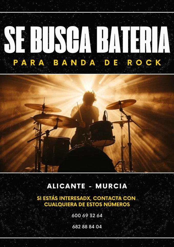 Se busca batería para banda de rock de segunda mano · Alicante