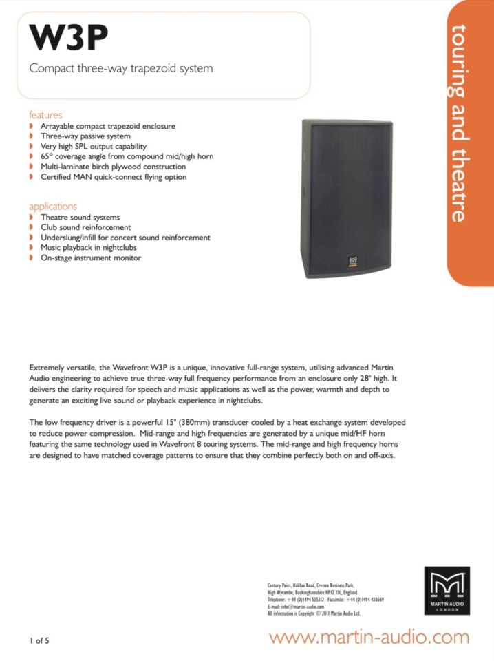 Altavoces Martin Audio Wavefront W-3P, nuevos.