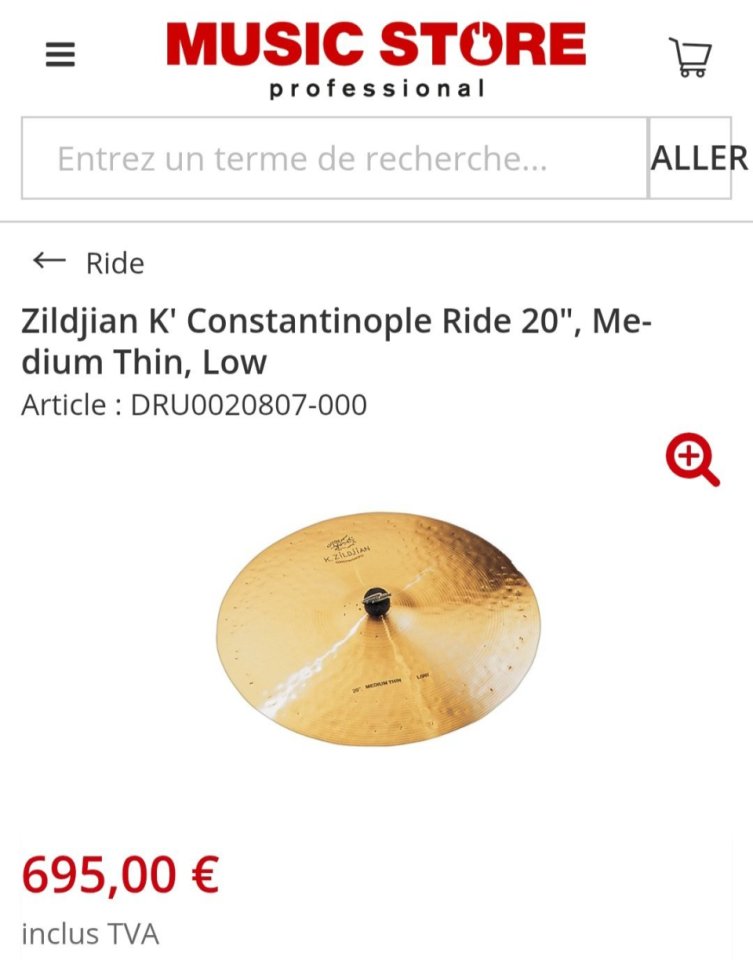Zildjian K Constantinople Medium Thin Low 20 NUEVO con factura 04/2026=695€ Envío OK