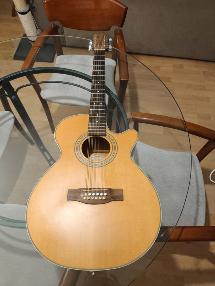 Cambio guitarra electroacústica Fender de 12 cuerdas.