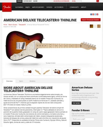 Fender Telecaster Thinline AMERICAN DELUXE 2015 de segunda mano · Foto 4 de 5 · Gipuzkoa · 1500 €
