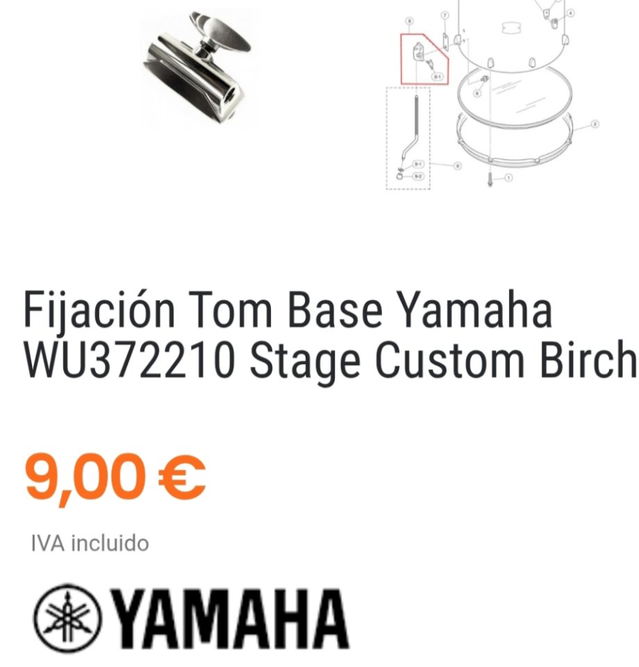 Tom base de 16x16 Yamaha Stage Custom negro lacado