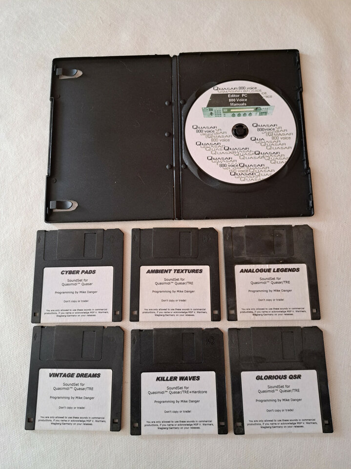 PC editor Sintetizador Quasimidi Quasar 800 voces manual + Librería vintage