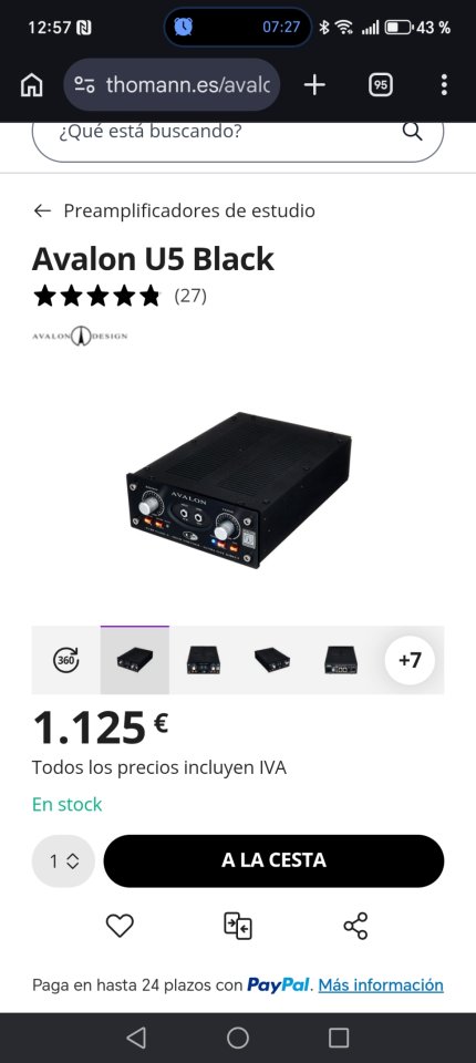 Avalon U5 Black Anniversary Edition. DI / previo profesional Class A de segunda mano · Foto 4 de 4 · Navarra · 850 €