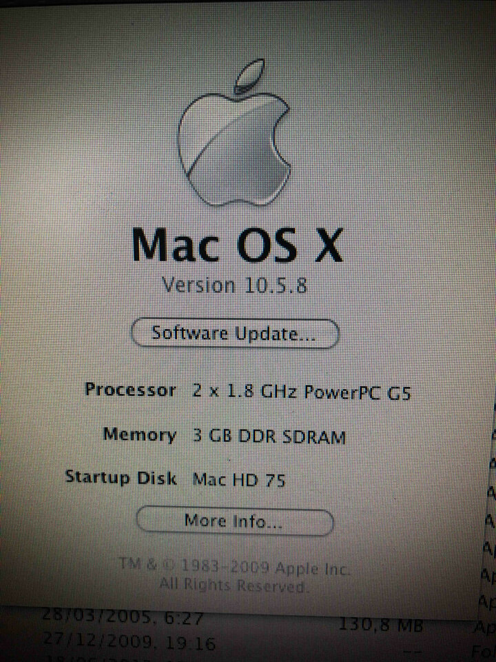 Power Mac G5. Apple MAC OS X
