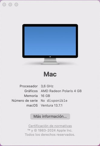 PC con MacOS Intel i9 (Hackintosh)