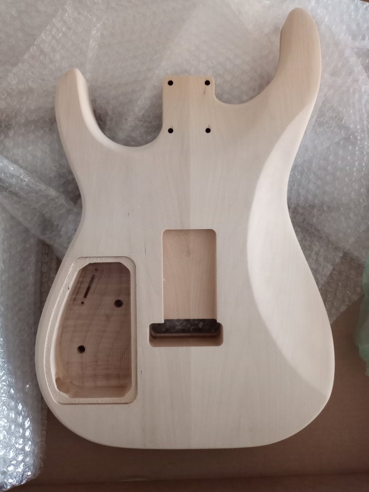 Super Strat custom body with flame maple top