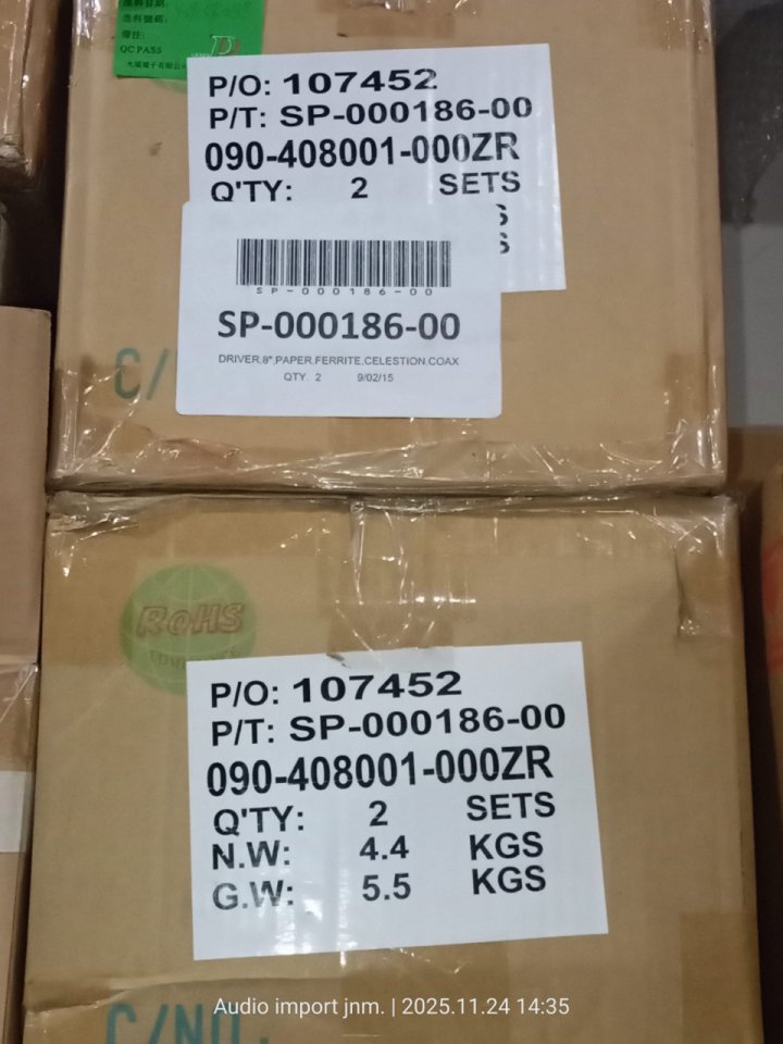 Woofer de repuesto para altavoz QSC AD-C820 Nuevo