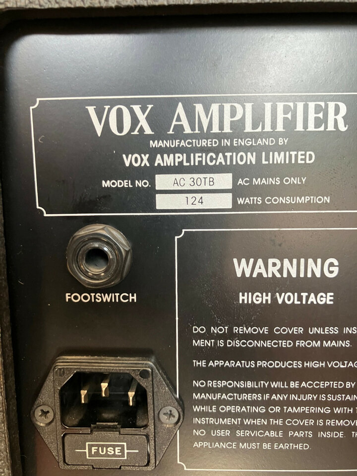 Amplificador VOX AC30 TB 30th anniversary edicion limitada 1991