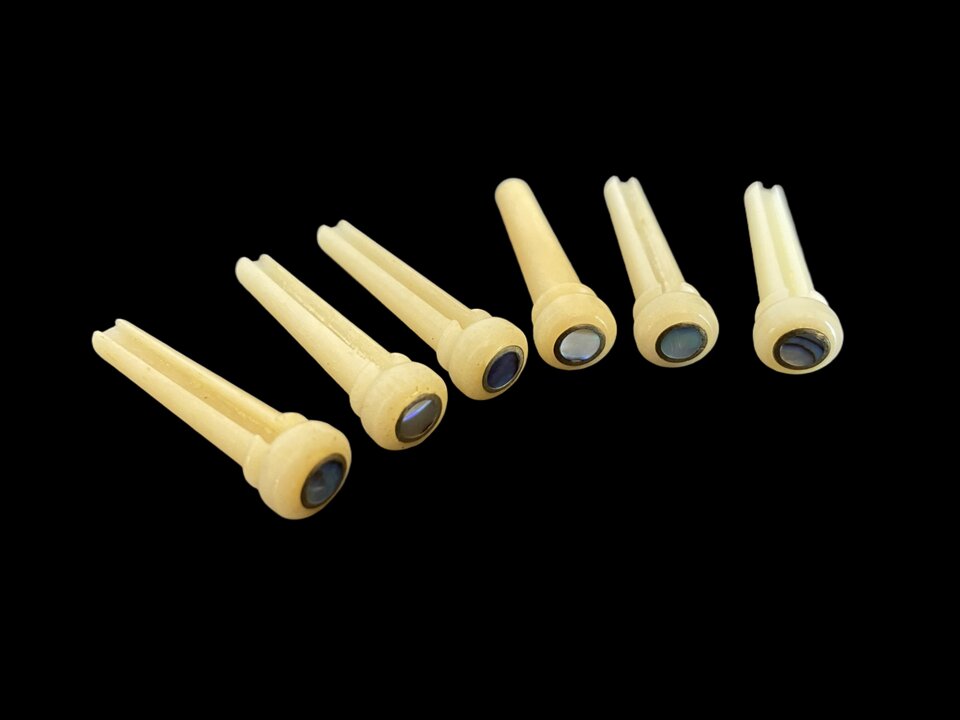 Juego De Clavijas De Puente De Hueso Para Guitarra Acústica Folk