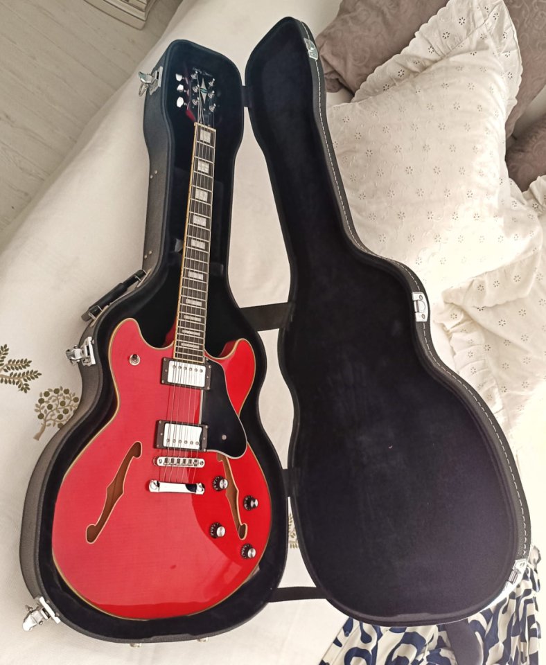 Harley Benton HB-35 Plus acabado cherry + estuche rígido de segunda mano · Foto 1 de 9 · Alicante · 250 €