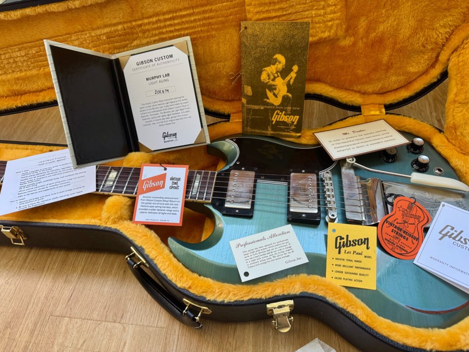 Gibson Custom Shop 1964 SG Standard Murphy Lab – Pelham Blue Light Aged de segunda mano · Foto 2 de 8 · Madrid · 5500 €