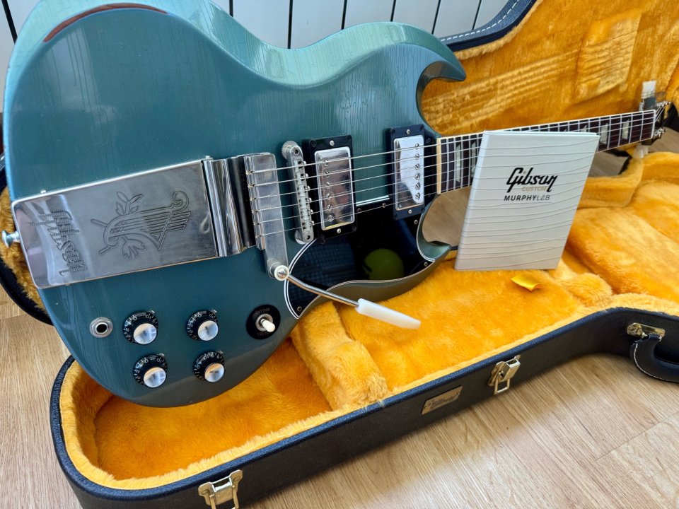 Gibson Custom Shop 1964 SG Standard Murphy Lab – Pelham Blue Light Aged de segunda mano · Foto 6 de 8 · Madrid · 5500 €