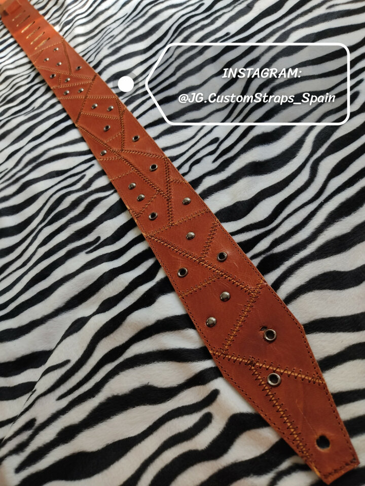 Correa Frankenstrap 100% cuero guitarra bajo