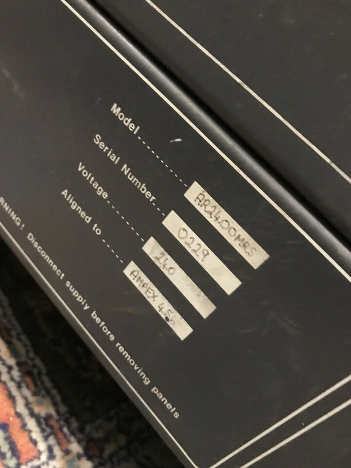 Magnetofono 24 CH 2 pulgadas (Studio Magnetics AR2400 24CH  2¨) NO ENVIO